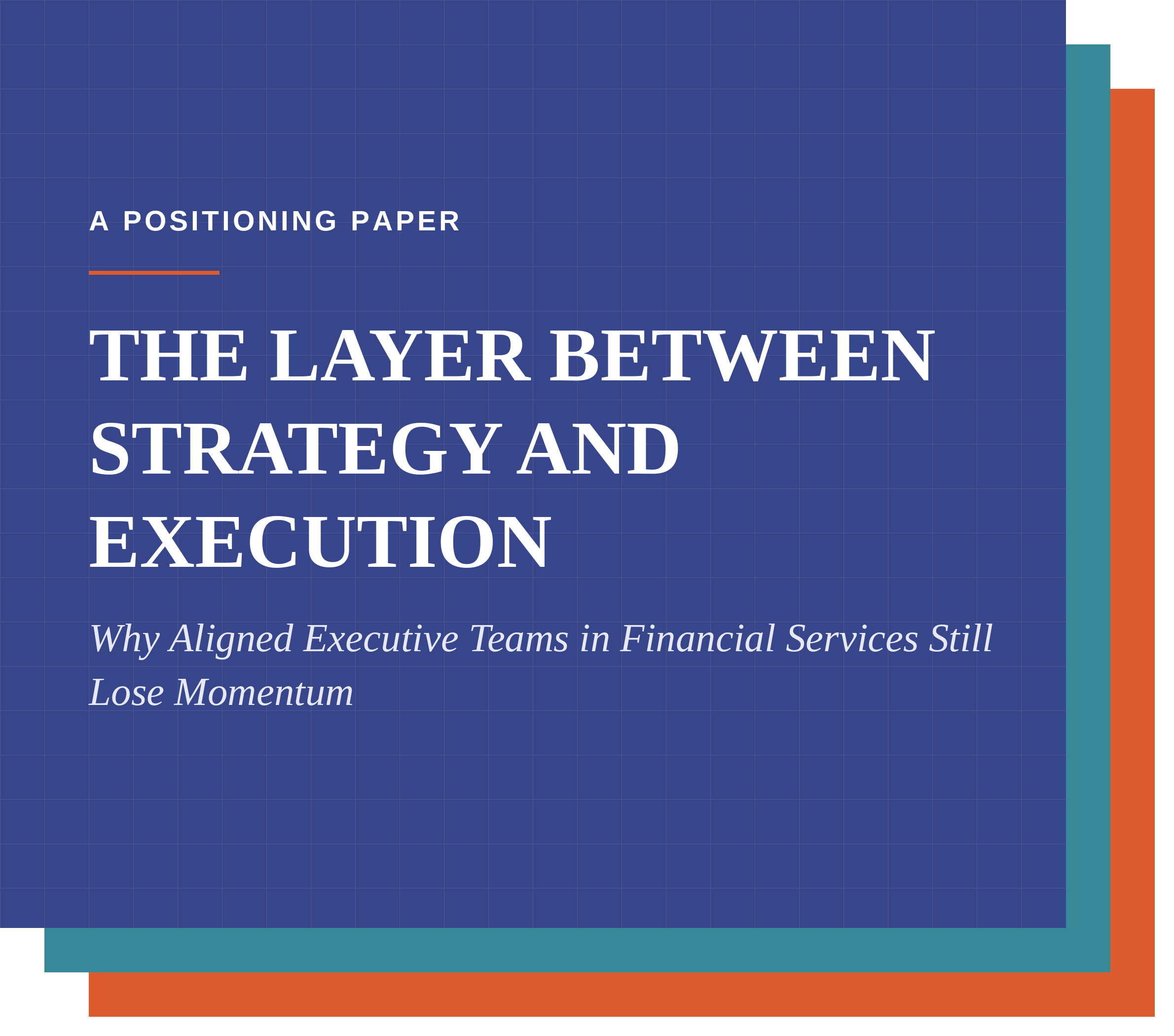 Cover of the positioning paper "The Layer Between Strategy and Execution."